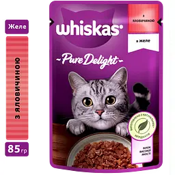 Вологий корм для котів Whiskas AMMP, з яловичиною в желе, 85 г