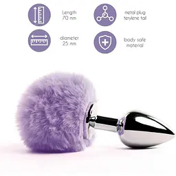 Анальна пробка FeelzToys Bunny Tails Butt Plug Purple - мініатюра 2