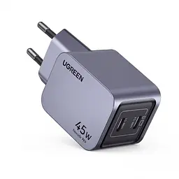 Мережевий зарядний пристрій UGREEN Nexode Pro X707 2 порти USB-C до 45 Вт сумарно PD 3.0 QC 4.0+ PPS Samsung Super Fast Charging 2.0 (35008)