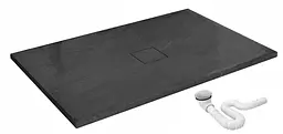 Душовий піддон Rea black Stone 80x120 REA-K9602, Чорний - мініатюра 2