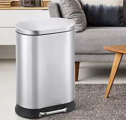 Відро для сміття з плавним закриттям овальне Mixxus Premium Strong-TC0105 SS Color 5л нержавіюча сталь MI7080, Нержавіюча сталь - мініатюра 10
