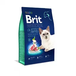 Сухий корм Brit Premium Sensitive Брит для котів із чутливим травленням, з ягням, 8 кг (арт.171873)