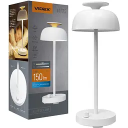 LED лампа настiльна Videx VL-TF23W 8.5W 4000K з акумулятором та RGB біла (VL-TF23W) - мініатюра 5