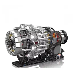 Конструктор двигун Mould King авіаційний турбореактивний Turbojet Engine Mechanical  моторозований дитячий мотор 1247 деталей