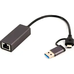 USB-Хаб Cablexpert A-USB3AC-LAN-01, з USB Type-A/C на Gigabit Ethernet (A-USB3AC-LAN-01) - мініатюра 2