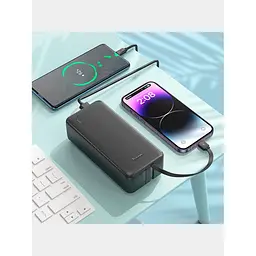 Повербанк чорний батарея 30000mAh зовнішній акумулятор Power bank HOCO J118B Speed ​​energy - мініатюра 5