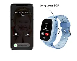 Розумний дитячий смарт годинник LT29 з GPS трекером, 4G SIM-картою, відеодзвінком, камерою та прослуховуванням Блакитний - мініатюра 10