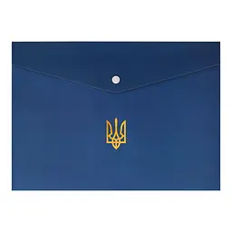 Папка-конверт А4 на кнопке Ukraine, темно-синяя