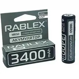 Акумулятор Rablex 18650 Li-Ion 3400mAh (без захисту) (RB-18-3400B) - мініатюра 4