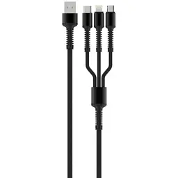 Дата кабель USB 2.0 AM to Lightning + Micro 5P + USB-C 4.0A (20W) ColorWay (CW-CBU3003-GR)