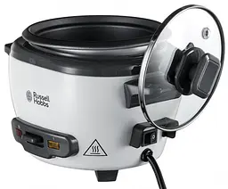 Russell Hobbs Рисоварка, 200Вт, чаша-0,7л, механічне керування, знімна кришка, нерж. сталь, чорно-біла - мініатюра 3