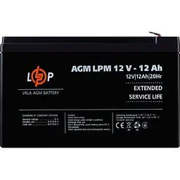 Акумулятор LogicPower AGM 12V/12Ah/144Wh [6550] [109868] - мініатюра 2