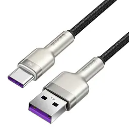 Кабель Baseus Cafule Metal Data Cable USB to USB-C 0.25m Black (CAKF000001) [86015] - мініатюра 2