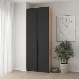 Шафа для одягу з двома штангами С-7.1 Дуб крафт/Чорний Idea