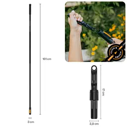 Ручка алюмінієва Fiskars OneClick L, 161 см + адаптер для насадок QuikFit (1080705) - мініатюра 2