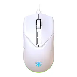 Дротова миша Jedel GM700 ігрова з RGB підсвічуванням білий
