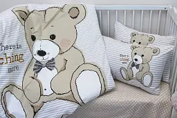 Комплект постільної білизни в ліжечко Tag Tekstil Teddy begie для немовлят Ведмедик (беж) - мініатюра 2