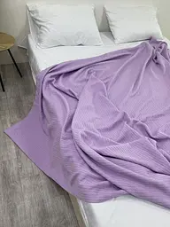 Покривало Zeintex Косичка бавовняне лілове 230х320 см - мініатюра 2