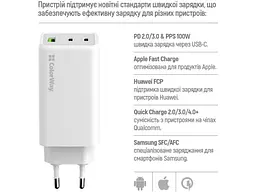 Мережевий зарядний пристрій ColorWay GaN Mini 100 W White (CW-CHS061PD-WT) - мініатюра 6
