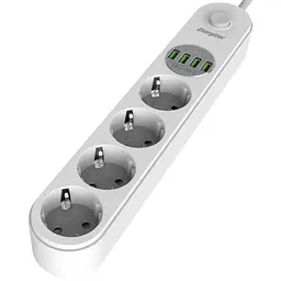 Power filtr 2.0м Energizer 4 розетки, 4xUSB 3.4A, з заземленням білий - мініатюра 4