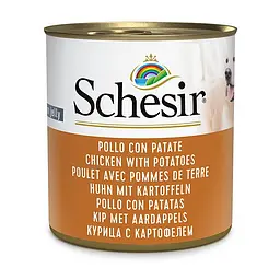 Натуральний вологий корм Schesir Chicken Potatoes Шезір курка з картоплею консерви в желе для собак 285 г (280114)