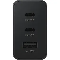 Зарядний пристрій Samsung 65Вт 2xUSB-С PD PPS/USB-A, чорний (EP-T6530NBEGEU) - мініатюра 2