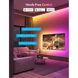 Світлодіодна стрічка Govee H100E LED Compatible extension of H61E1, 1.0m, RGBIC , WI-FI/Bluetooth, white (H100E0D1) - мініатюра 7