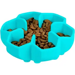 Миска собак та котів Waudog Silicone для повільного харчування 450 мл блакитна - мініатюра 4