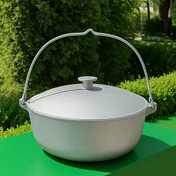 Казан котел походный рыбацкий литой алюминиевый 4 л с дужкой и крышкой, Полімет 84697 - миниатюра 6