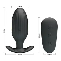 Анальна пробка Pretty Love Electric Shock Massager 9.2 см (чорний) - мініатюра 8