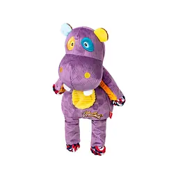 Іграшка для собак GiGwi Plush Бегемот з мотузками та пищалкою 34 см (2255) - мініатюра 1