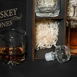 Подарунковий набір віскі Whiskey Stones №12 у дерев'яному пеналі - графин Pasabahce + склянки Luna - мініатюра 7