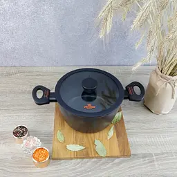 Каструля з кришкою Vitrinor Chef Collection 2112161 24 см 3.8 л чорна - мініатюра 8