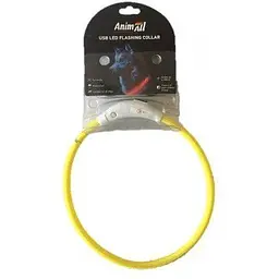 Нашийник для собак AnimAll Світиться LED 70 см, жовтий