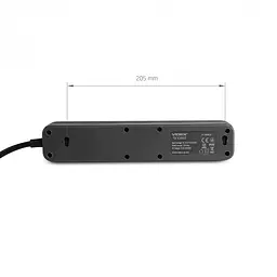 Подовжувач мережевий Videx Oncord з кнопкою з/з 4п 3 м 3x1.5 мм black (VF-PD43G-B) - мініатюра 9
