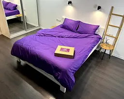 Постільна білизна LARA сатин-страйп LUX violet d13226е160 з простирадлом на резинці 160х200х25 євро - мініатюра 4