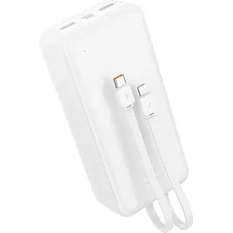 Портативна батарея Power Bank Hoco J118B Speed Energy with cable 30000mAh White