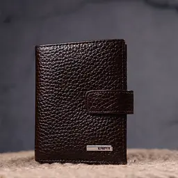 Чоловічий шкіряний невеликий гаманець KARYA 21389 коричневий - мініатюра 8