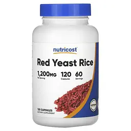 Рис червоний Red Yeast Rice 600 mg 120 капсул Nutricost vit0005007