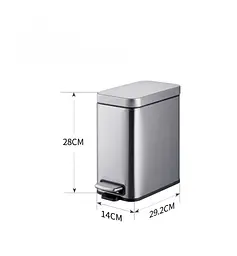 Відро для сміття Mixxus Premium Quadro-TC0105 SS Color з плавним закриттям, прямокутне, 5 л, нержавійка (MI7062) - мініатюра 5