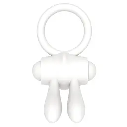 Ерекційне кільце з вібрацією Lovetoy Power Clit 7.5 см білий - мініатюра 2