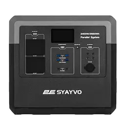 2E Портативна електростанція Syayvo 2400 Вт, 2560 Вт/год, WiFi/BT, паралельне підключення, швидка зарядка - мініатюра 8
