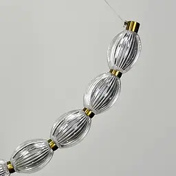Дугова Led люстра з 12 прозорими рельєфними кульками у корпусі 100 см | Line F | Арт. MJ344-1000L AB+CL - мініатюра 5