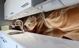 Кухонний фартух Піщані печери ПВХ для декору 60х300 см Пейзаж Бежевий Happy Pocket Z183811 - мініатюра 5