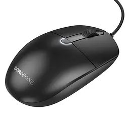 Дротова оптична USB Мишка BOROFONE BG17 Morning business wired mouse чорна - мініатюра 3