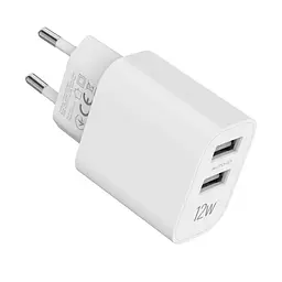 Зарядний пристрій мережевий MAKE 12W 2USB 2.4A White - мініатюра 8