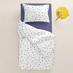 Дитяча постільна білизна в ліжечко BLUE DELTA, білий (DeltaColor_DarkBlue_140) - мініатюра 2