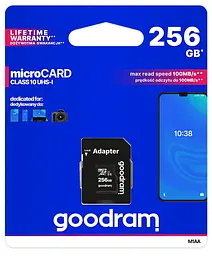 Карта пам'яті GoodRam microSDXC 256GB UHS-I (M1AA-2560R12) + SD адаптер (6570508) - мініатюра 3