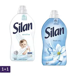Набір: кондиціонер для білизни Silan  Sensitive 1408 мл + кондиціонер для білизни Silan Небесна свіжість 1408 мл