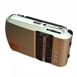 Радіоприймач на акумуляторі з блютузом золотистий 18650 FM USB MicroSD Golon ICF-8BT - мініатюра 3